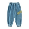thumbnail image 1 of Zecgelong Children's Soft Jeans Fall New Boys' Pants Boys And Girls' Cargo Pants Fall Girls' Casual Pants Fall Boys Fleece-Lined Pants Size 6-7 Years, 1 of 5