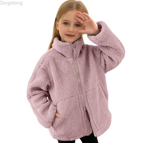Zecgelong Children's Solid Color Double Zipper Jacket
