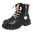 thumbnail image 1 of Zecgelong Children's Winter Leather Lace Up Stylish Color Matching Side Zipper Boots Toddler Princess Boots‌ 6-7 Years, 1 of 3
