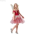 thumbnail image 1 of Zecgelong Fairy Princess Tutu Dress with Wings Girls Party Performance Red 120, 1 of 6