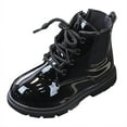 thumbnail image 1 of Zecgelong Fashionable Versatile Solid Lace Up Girls And Boys Short Boots Toddler Little Kid Children Boots Girls' Rain Boots‌ 8.5, 1 of 5