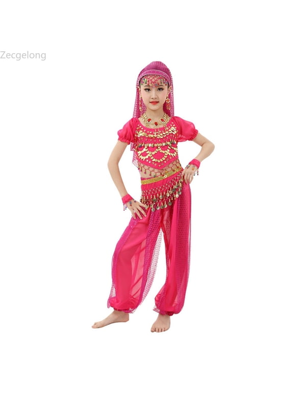 Girl Kids Party Belly Dance Carnival Dress Dance Wear Age 5-6 Years