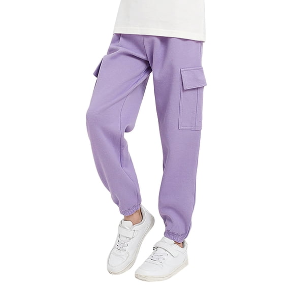 Zecgelong Girl's Cotton Sweatpants Sports Pants for Children Size 11-12 Years