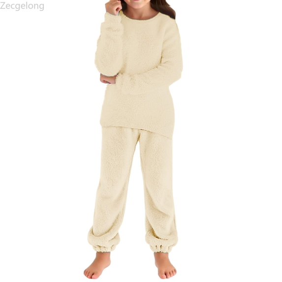 Zecgelong Girls Autumn Winter Knitwear Cozy Loose Fit Long Sleeve Pullover Sweater And Pants Outfits For Toddlers And Kids Toddler Girls Sets Age 11-12 years