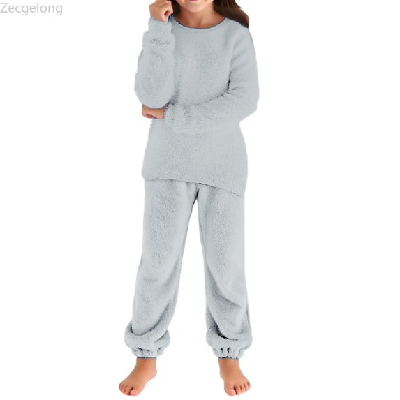 Zecgelong Girls Autumn Winter Knitwear Cozy Loose Fit Long Sleeve Pullover Sweater And Pants Outfits For Toddlers And Kids Toddler Girls Sets Age 7-8 years