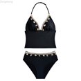 thumbnail image 1 of Zecgelong Girls Bikini Swimsuit Two Piece Triangle Top Neck With Beach Pool Party Wear Black Size 16-17 Years, 1 of 6