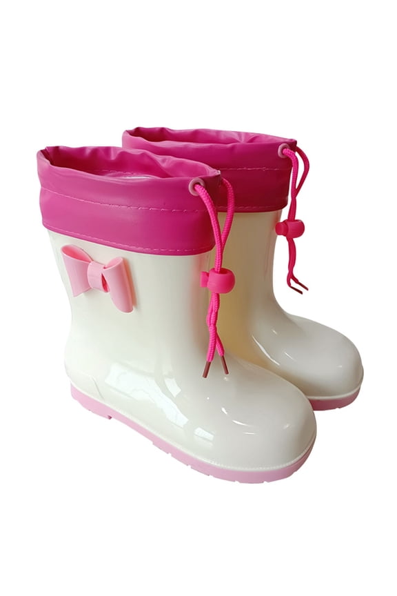 Girls Boots Slip Kids Rain Shoes For Outdoor Play With Fleece To Keep Feet Warm And Comfortable Toddler Princess Boots‌ US:12