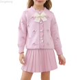 thumbnail image 1 of Zecgelong Girls' Cardigan Bow Cute Skirt Sweater (3Y 8Y) Girls Long Sleeve Set for Girls 3-4 Years, 1 of 3