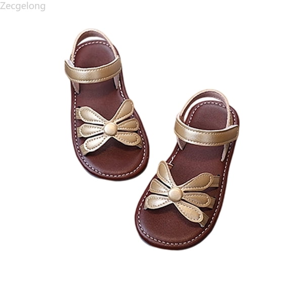 Zecgelong Girls' Crystal Shoes With Soft Soles For Middle And Older Children Sandals For Girls Size 6.5 Gold