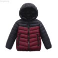 thumbnail image 1 of Zecgelong Girls Down Coat Winter Jacket With Contrast Sleeves Warm Quilted Outerwear For Kids Windproof Cold Weather, 1 of 5