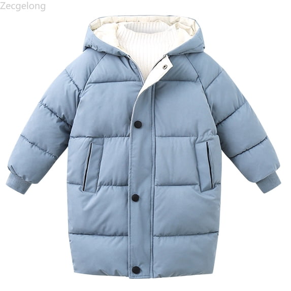 Zecgelong Girls Down Jacket With Thick Quilted For Winter Mid Length Coat