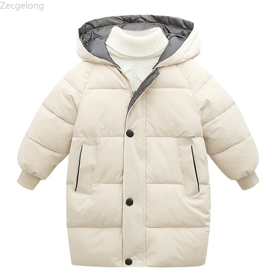 Zecgelong Girls Down Jacket With Thick Quilted For Winter Mid Length Coat