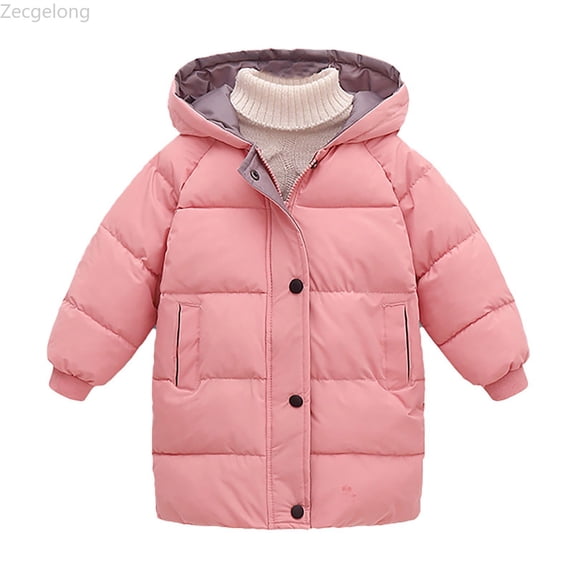 Zecgelong Girls Down Jacket With Thick Quilted For Winter Mid Length Coat