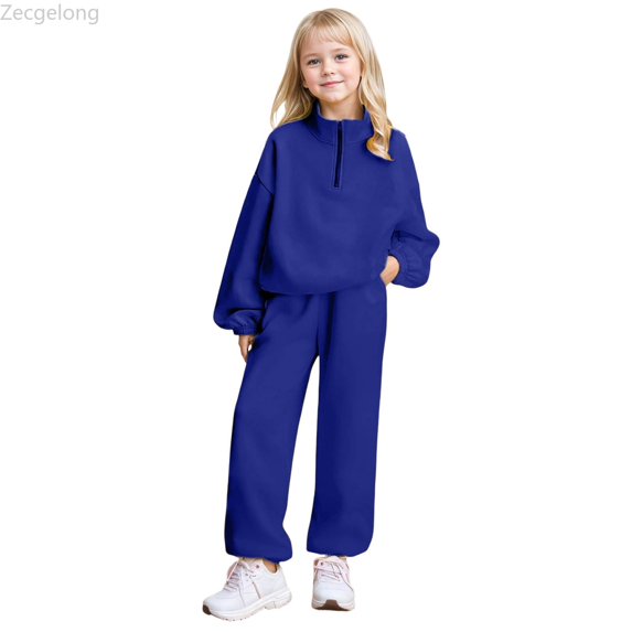 Zecgelong Girls Fashion Casual Print Hooded Long Sleeve Top And Pants For Big Kids Youth Two Piece Outfit With Soft Comfort Fit Girls Holiday Sets Age 11-12 Years
