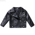 thumbnail image 1 of Zecgelong Girls Fashion PU Motorcycle Jacket Children's Outerwear Slim Coat, 1 of 6