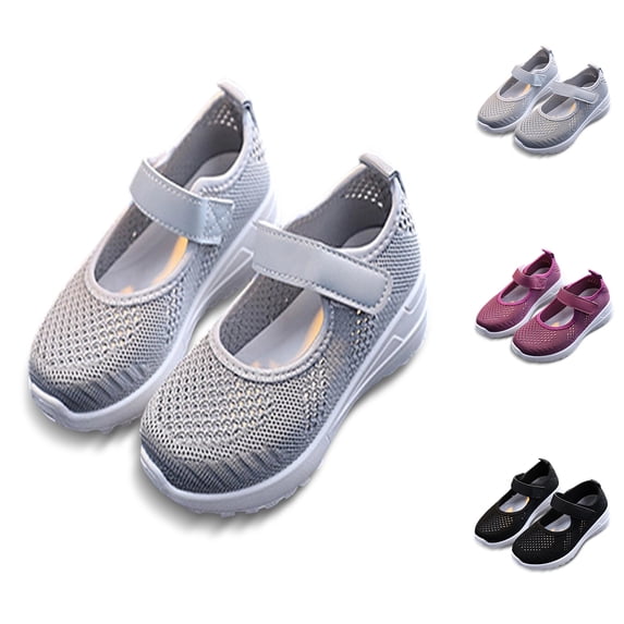 Zecgelong Girls Fashion Sneakers Breathable Lightweight Outdoor Play Shoes for 13.5 Big Kids