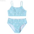 thumbnail image 1 of Zecgelong Girls Floral Print Swimwear Two Piece Cute Ruffle Bikini For Beach Pool Summer Swim Blue Size 10-11 Years, 1 of 7