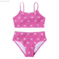 thumbnail image 1 of Zecgelong Girls Floral Print Swimwear Two Piece Cute Ruffle Bikini For Beach Pool Summer Swim Pink Size 11-12 Years, 1 of 7