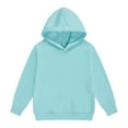 thumbnail image 1 of Zecgelong Girls Hooded Sweatshirts Pullover Long Sleeve Hoodies Solid Color Basic Kids Unisex Boys Tops,Blue 3-4 Years, 1 of 3