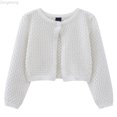 thumbnail image 1 of Zecgelong Girls Knit Cardigan Summer Lightweight Lace Round Neck Button Open Front Cover Up Casual Outfit, 1 of 6