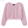 thumbnail image 1 of Zecgelong Girls Knit Cardigan Summer Lightweight Lace Round Neck Button Open Front Cover Up Casual Outfit, 1 of 6