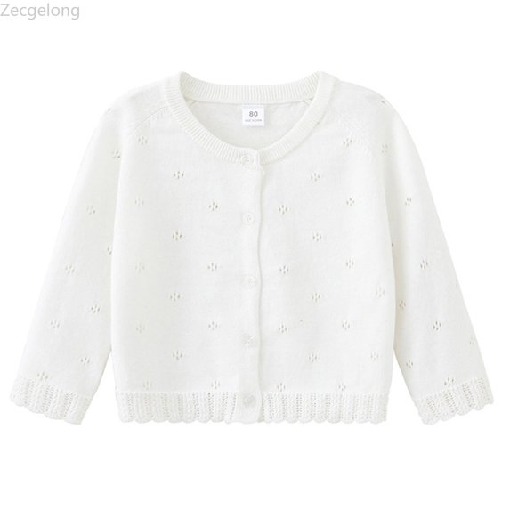 Zecgelong Girls Knit Cardigan Sweater Autumn Lightweight Lace Open Front Outerwear For Toddler And
