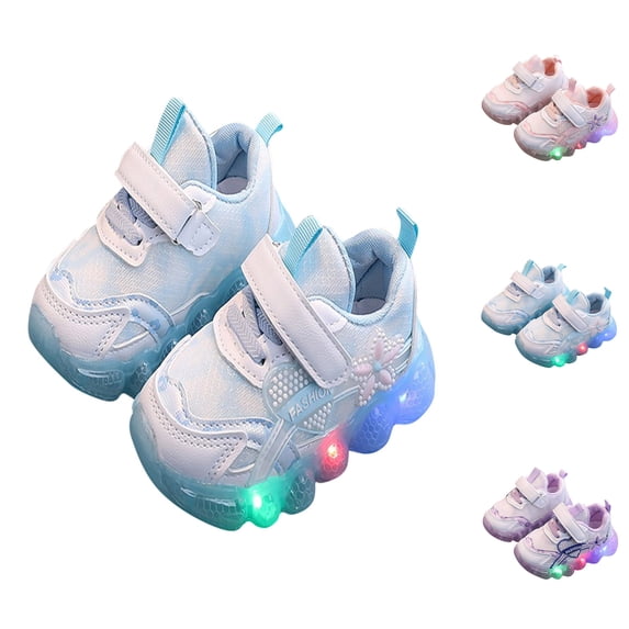 Zecgelong Girls LED Light Shoes Breathable Lightweight Party Play Shoes for 6 Toddler