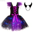 thumbnail image 1 of Zecgelong Girls LED Tutu Dress Witch Party Role Play Light Up Fancy Gown Black 7-8 Years, 1 of 5
