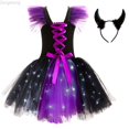 thumbnail image 1 of Zecgelong Girls LED Tutu Dress Witch Party Role Play Light Up Fancy Gown Purple 7-8 Years, 1 of 7