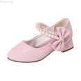 thumbnail image 1 of Zecgelong Girls Low Heel Bow Party Dress Shoes Little Kid Big Kid 5-12 Years Breathable Casual Footwear, 1 of 5