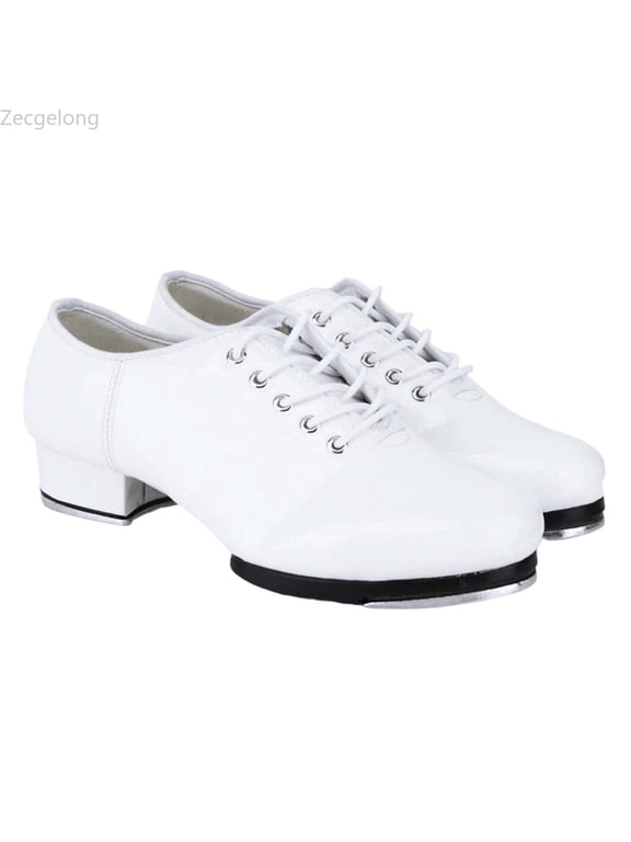 Girls Low Heel Tap Dance Shoes Little Kid Big Kid 4-12 Years Lace Up Soft Sole Practice Performance Footwear