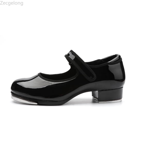Zecgelong Girls Low Heel Tap Dance Shoes Little Kid Big Kid 5-12 Years Hook Loop Anti Breathable Footwear
