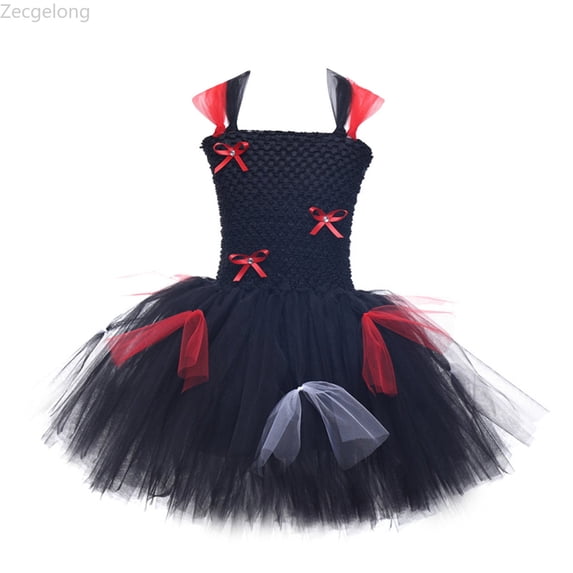 Zecgelong Girls Mesh Party Dress Role Play Performance Outfit for Toddler Kids Red Size 3M-12Y