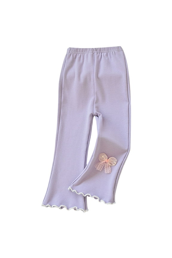 Girls Pants Casual Flare Leg Trousers For Toddler Kids Spring Autumn Fashion Style Long Pants Comfortable Everyday Wear Girls Leggings Size 3-4 Years