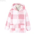thumbnail image 1 of Zecgelong Girls Plaid Fleece Hooded Jacket Cozy Soft Warm Outerwear For Toddler Kids Casual Winter Windproof Coat, 1 of 6