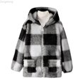 thumbnail image 1 of Zecgelong Girls Plaid Fleece Hooded Jacket Cozy Soft Warm Outerwear For Toddler Kids Casual Winter Windproof Coat, 1 of 5