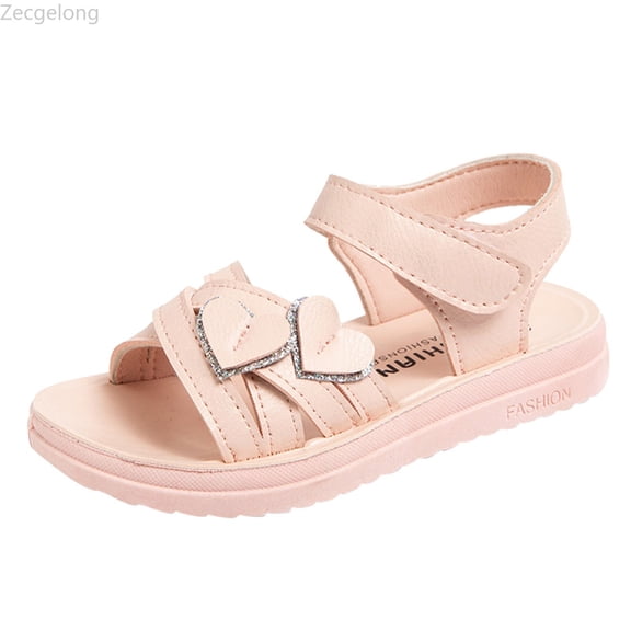 Zecgelong Girls Sandals For Everyday Wear Breathable Lightweight Comfortable Casual Outdoor School Shoes For Kids Ages 3 13 Girls Princess Sandals Size 12 Pink