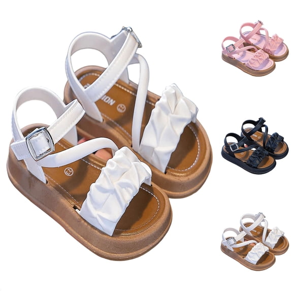 Zecgelong Girls Sandals Open Toe Fashion Design Rubber Sole for 11.5 Little Child