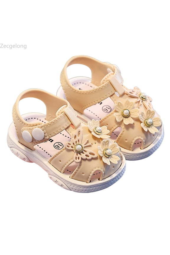 Girls Sandals For Toddlers And Kids Comfortable Casual Party Footwear Soft Breathable Everyday Walking Shoes For 1 6 Year Girls Sandals For Girls Size 5.5 Beige