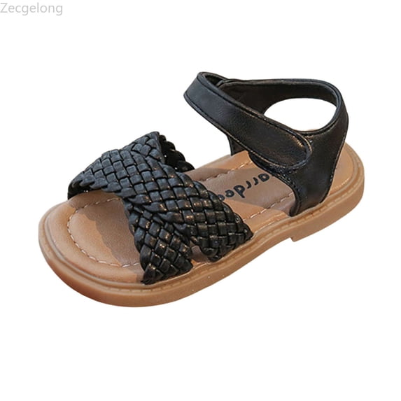 Zecgelong Girls Sandals For Toddlers And Kids Lightweight Breathable Outdoor Summer Shoes With Sole For Ages 12 Months To 7 Years Girls Princess Sandals Size 22 Black