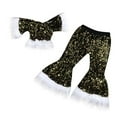thumbnail image 1 of Zecgelong Girls' Sequin Suit Princess Pageant 1PC Top +1PC Glitter Birthday Party Long Leg Flare Pants Girls Outfits Size 6-12 Months, 1 of 2