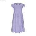 thumbnail image 1 of Zecgelong Girls Summer Dresses For Everyday And Outdoor Casual Wear Elastic Waist Dress For Ages 6 15 Lightweight And Breezy Design For Comfort And Style Girls Summer Dresses Size 8-10 Years Purple, 1 of 4