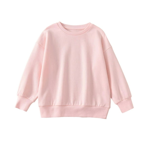 Zecgelong Girls Sweatshirts Crewneck Pullover Tops Kids Boys Winter Warm Basic Sweatshirt,Pink 14-15 Years