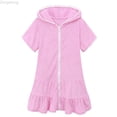 thumbnail image 1 of Zecgelong Girls Swim Cover Up Kids Swimsuit Coverup Zip-Up Beach Bathing Suit Wraps Size 3-4 Years Pink, 1 of 5