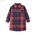 thumbnail image 1 of Zecgelong Girls Toddler Plaid Pleated Mini Dress Button Down Plaid Flannel Shirts Long Sleeve Casual Dress Size 6-7 Years, 1 of 5