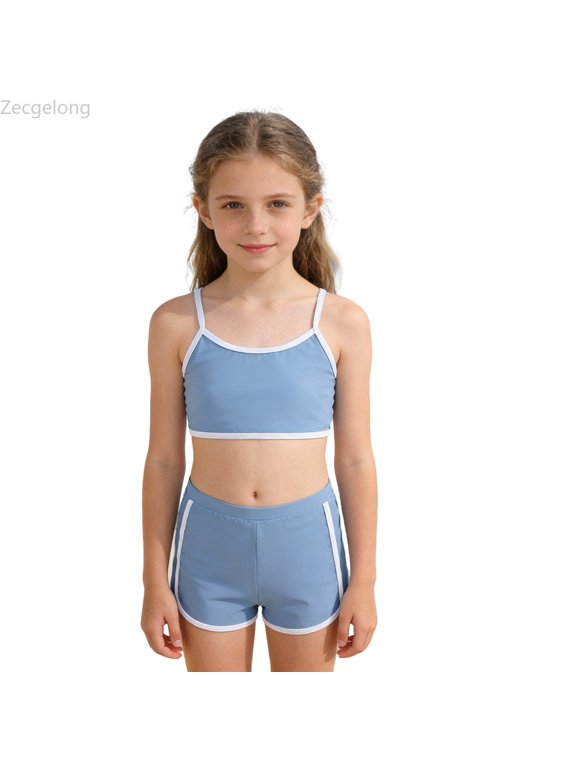 Girls Two Piece Swimsuit 3 Pack Cute Korean Style Rash Guard Swimwear For Students Hot Swimming âGirls Swimwear 3 Piece Set Plus Size Size 10-11 Years