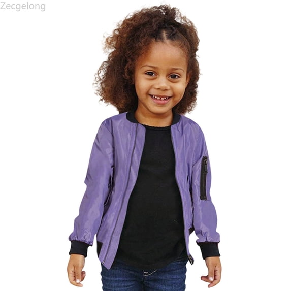 Zecgelong Girls Winter Jacket Warm Windproof Outerwear Casual Long Sleeve Coat With Pockets Loose Fit Kids Autumn Clothing