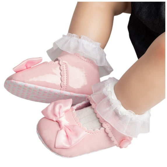 Zecgelong Infant Baby Girls Soft Sole Bowknot Princess Dress Newborn Light Baby Sneaker Shoes Girls' Snow Boots 0-6 Months