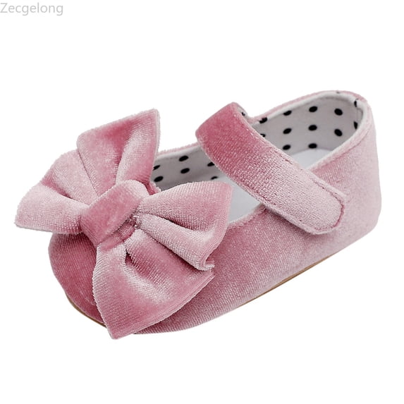 Zecgelong Girls Single Shoes Bowknot First Walkers Shoes Toddler Sandals Princess Shoes Baby Sneakers Size US:12 Pink