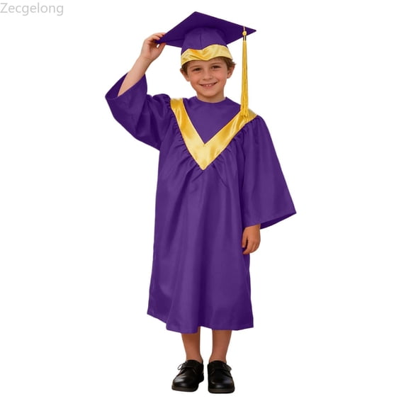 Zecgelong International Kindergarten Graduation Gown Children's Graduation Dress Kindergarten Doctor's Gown Performance Dress 5 12 Years Girls Formal Dress for Girls 3-4 Years
